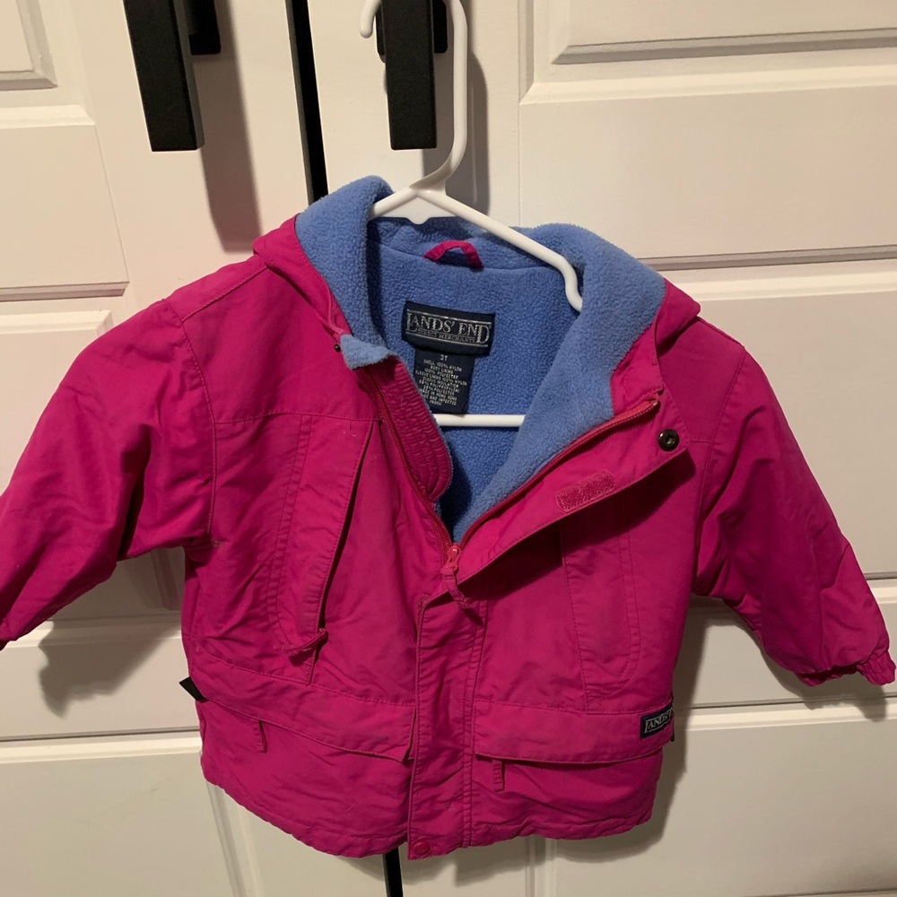 3T Lands End pink toddler winter jacket